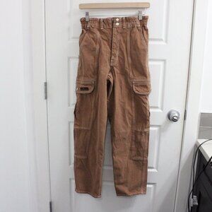 Urban Outfitters BDG Brown Blaine Relaxed Skate Jean Cargo Pockets Size 26